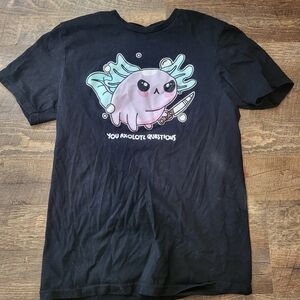 Hot Topic Black Axolotl Graphic Tee